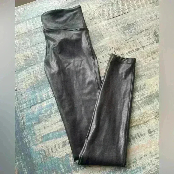 SPANX Faux Leather Leggings Regular Small Black - Picture 8 of 13